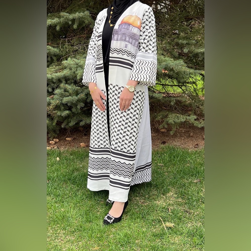 Open Kufya Cardigan dress palestine